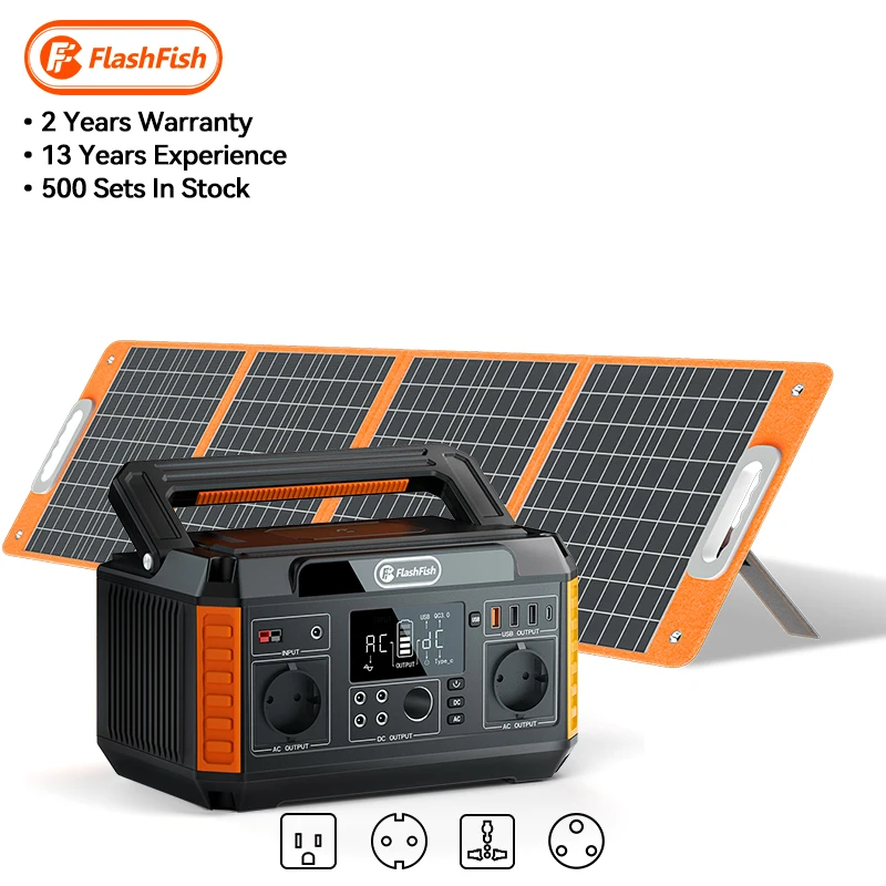 Charging Battery 500 Watt  Rechargeable Solar Generator Banks Supply 500W Portable Power Station for Home Application
