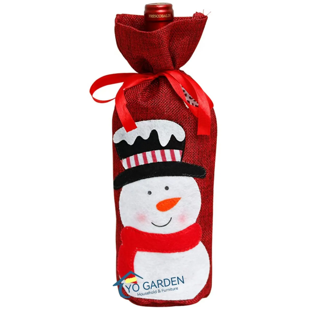 Hot Selling Fabric Cute Christmas Party Wine Bottle Decor Dining Table Festival Wine Decorative Bag
