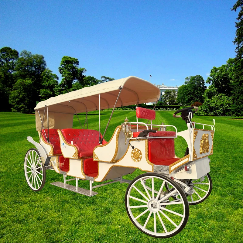 Four wheel horse wagon for park ride Royal Princess horseless carriage for royalty Cinderella electric buggy for couples