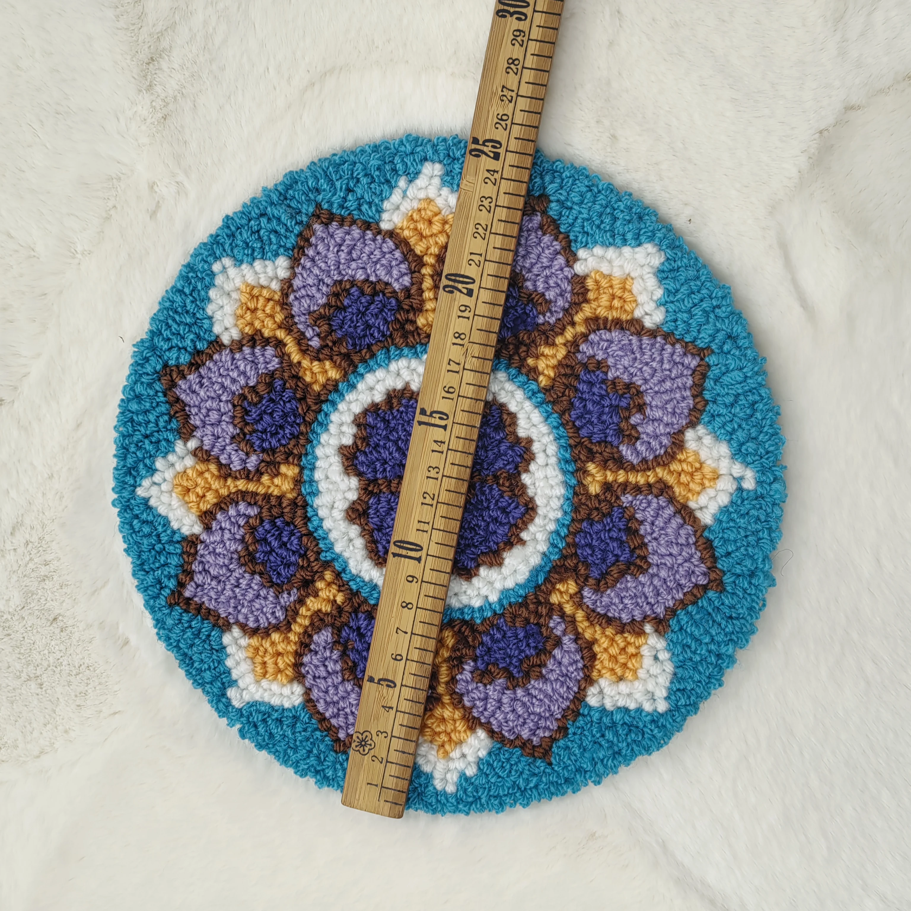 Custom 25*25cm desk cup mat Hand-made tufted hook punch needle coasters Gift