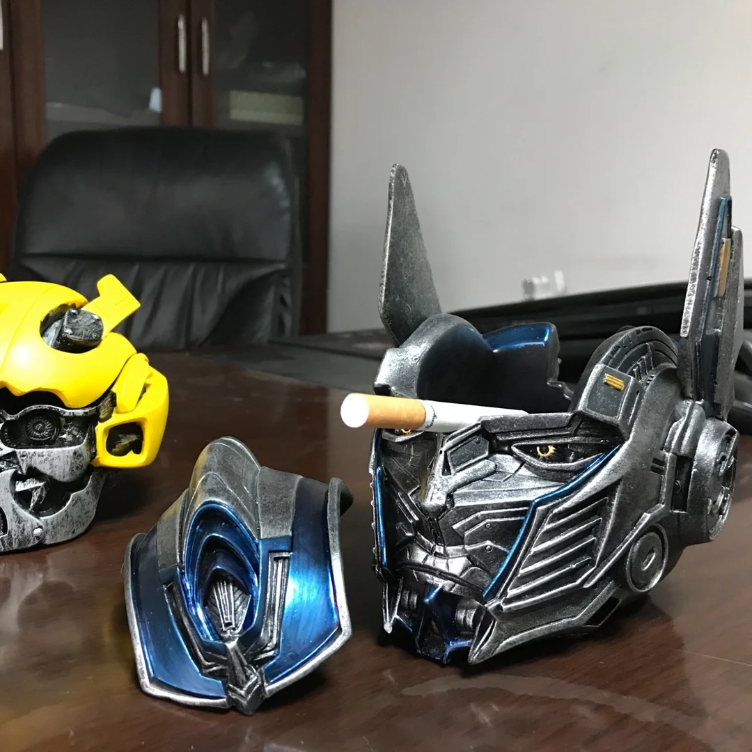 Creative Ashtray Anime personality flower pot ornaments send boyfriend gift Transformers Optimus Prime head ornaments
