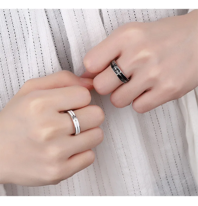 Princess and knight rings couple style s925 sterling silver rings men and women jewelry adjustable rings