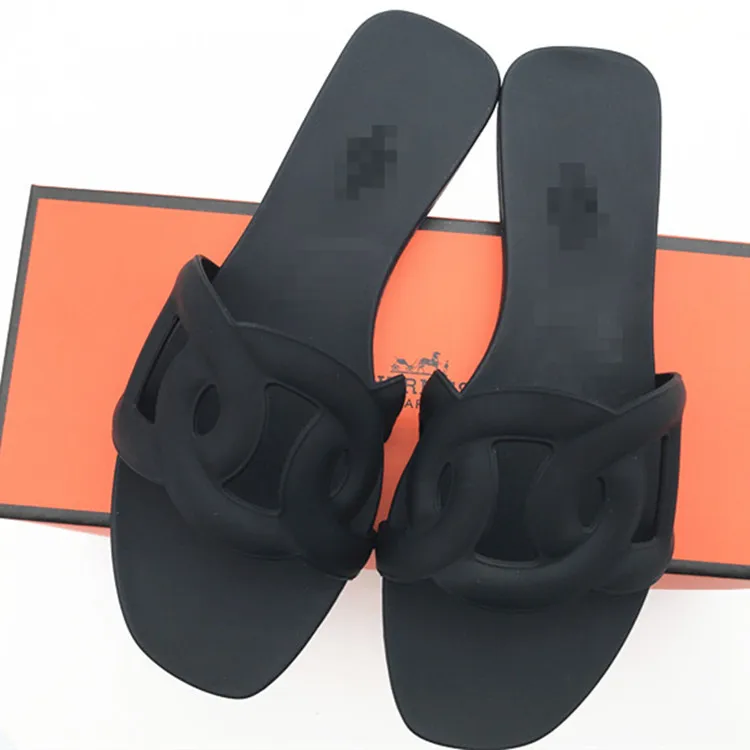 Оптовая продажа летние пляжные туфли на плоской подошве для девочек женские тапочки слитные шикарные с открытым носком женщин