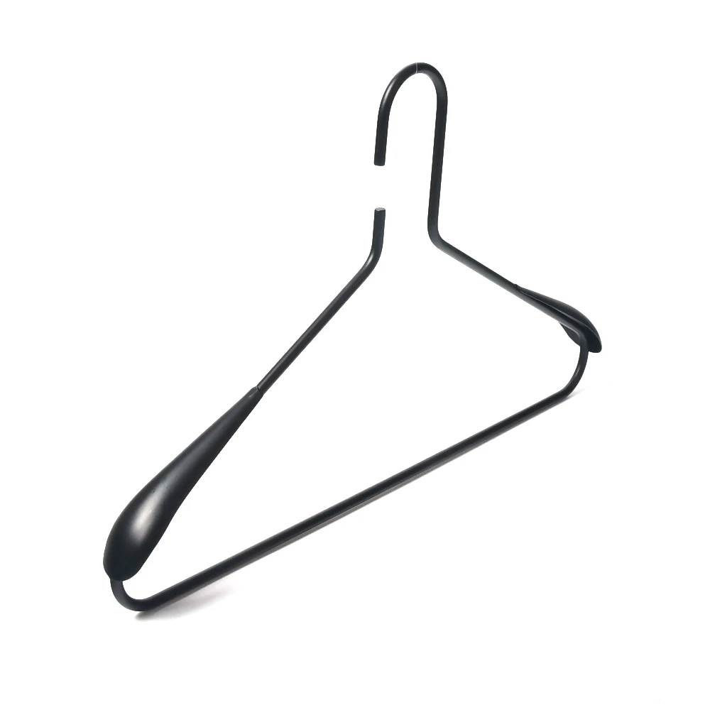 Heavy duty iron shirt clothes hangars black metal clothing hanger electroplated coat hanger
