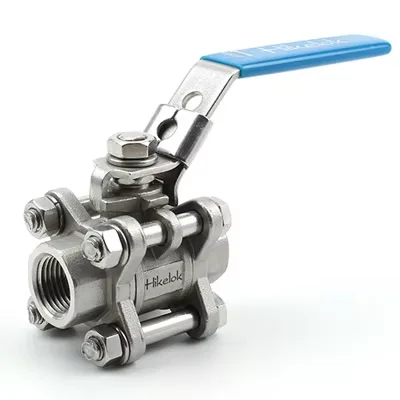 Hikelok high pressure 1000 psi stainless steel  1/8' to 1' NPT BSP 3- piece ball valve lockable ball valve