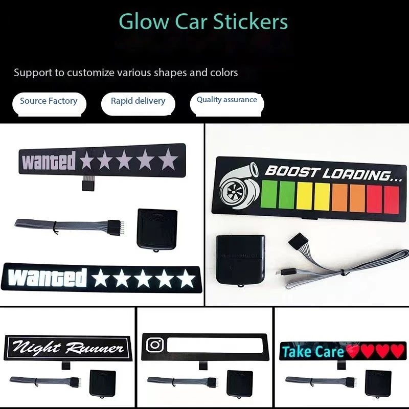 Most popular foreign new car decoration LED light sticker El light body car glass atmosphere led glowing car sticker lamp