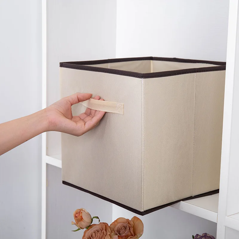 Modern Home Fabric Storage Cube Organizer Customizable Factory Design for Clothes & Sundries Square Basket Shelf