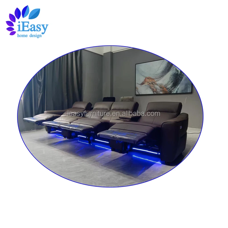 IEasy VIP 4-местный домашний кинотеатр 8-точное вибрационное массажное кресло Электрический 100% из натуральной кожи