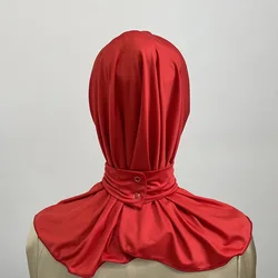 Stretchy Muslim Jersey Hijab Malaysia Solid Color Tudung Bawal With Tie Women Undercap Caps Inner Scarf Cover Neck Hijab