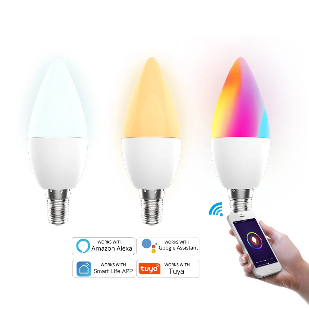 5w E141 Led Smart Light Bulb Multicolor Dimmable Wifi Led Light Bulb Compatible With Alexa Google Home