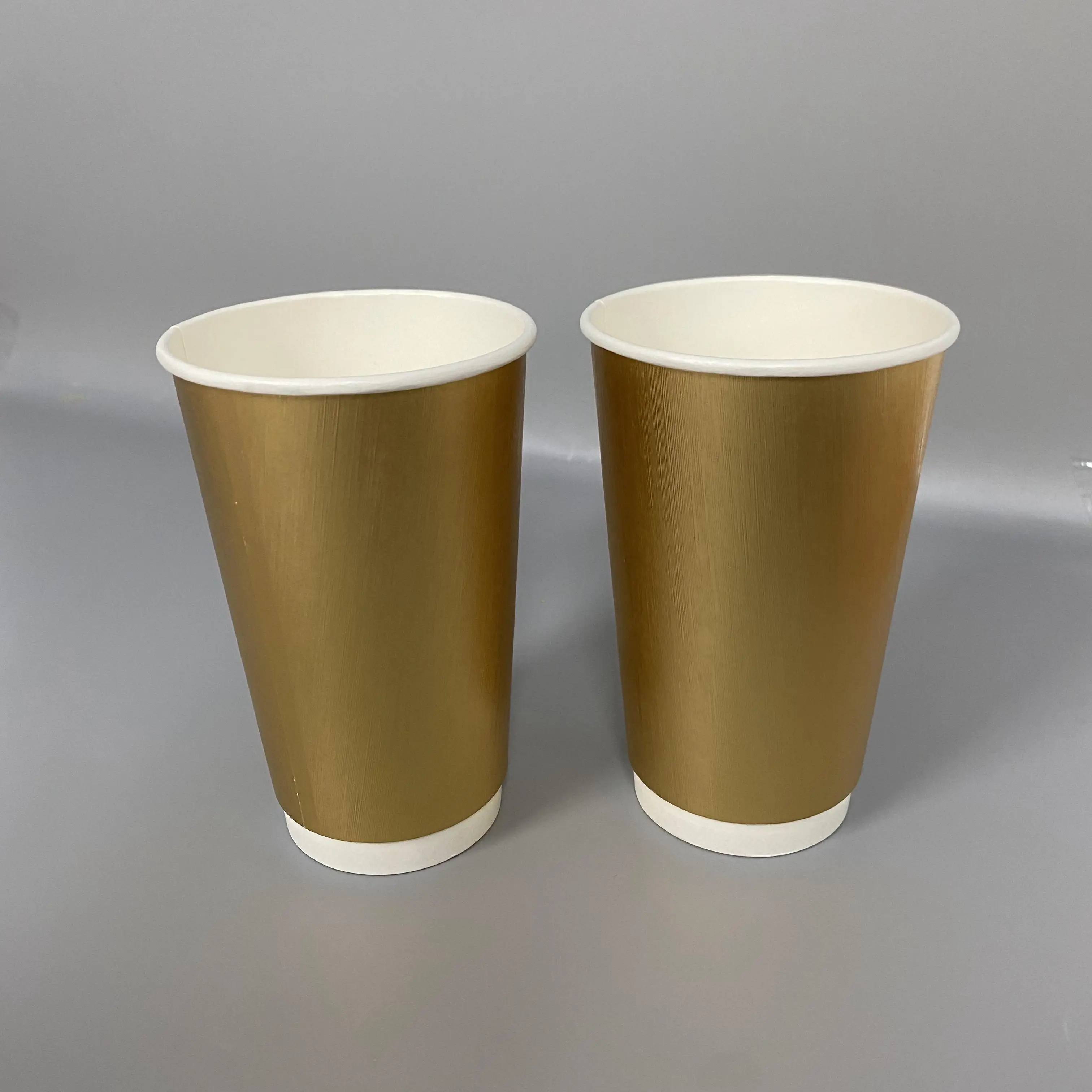 Foil Coffee Cups 20oz 22oz 24signubble Tea Double Wall Poster Golden Luxury Corrugated Paper Beverage Disposable Support Accept