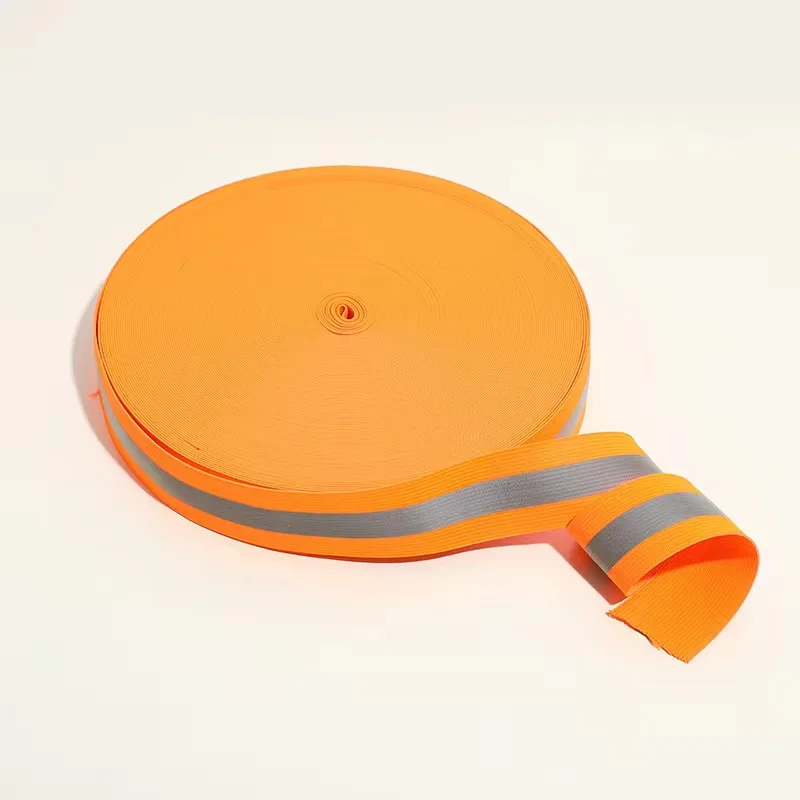 QD 10mm 15mm 38mm Fluorescent Custom Design Safety Polyester Polyurethane For Dog Collar Garment Accessories Reflective Webbing