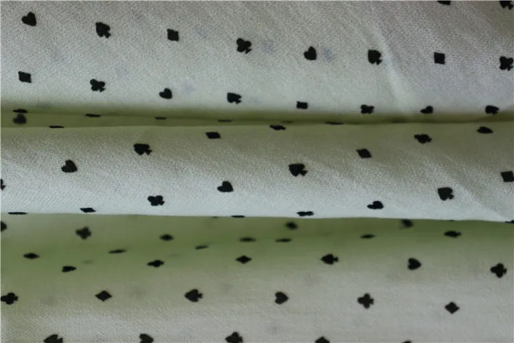 Garment Fabric With Flocking Waterproof Poker Pattern Available From Stock