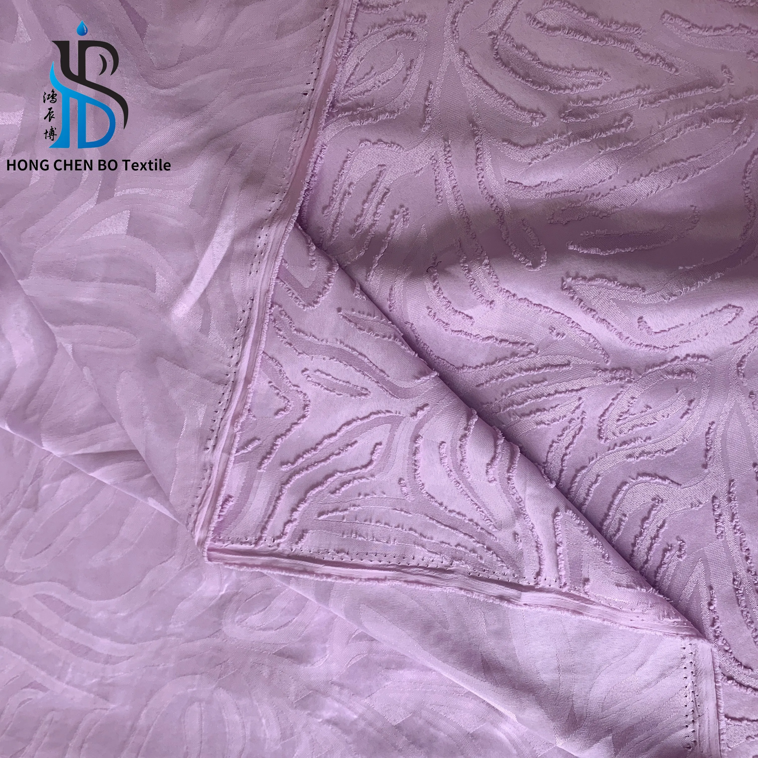 Breathable Soft Irregular stripe pattern polyester dobby jacquard fabric cut flower chiffon for maxi dress