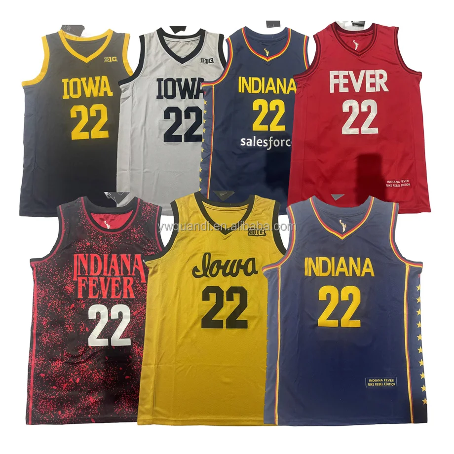 University of Iowa Caitlin Clark 22 Basketball Jerseys for Adults High Quality Stitched Breathable Quick-Dry Basketball Uniforms