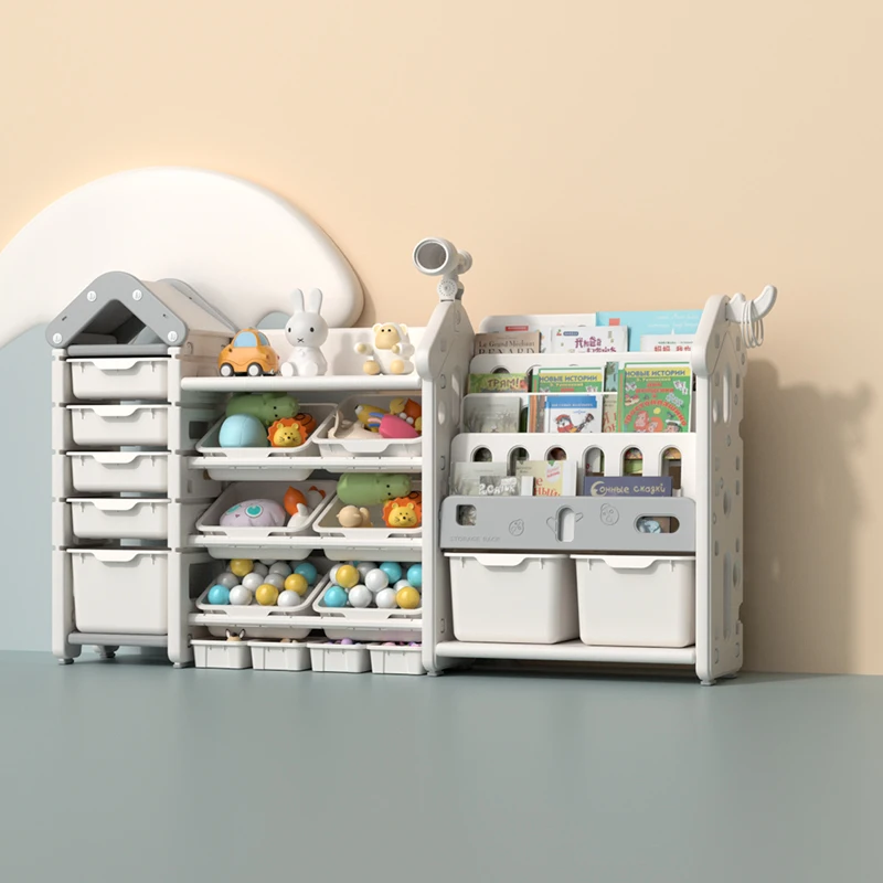 Custom plastic kids furniture book shelf baby chest corner cupboard rack drawer children cabinets toys storage bookshelf