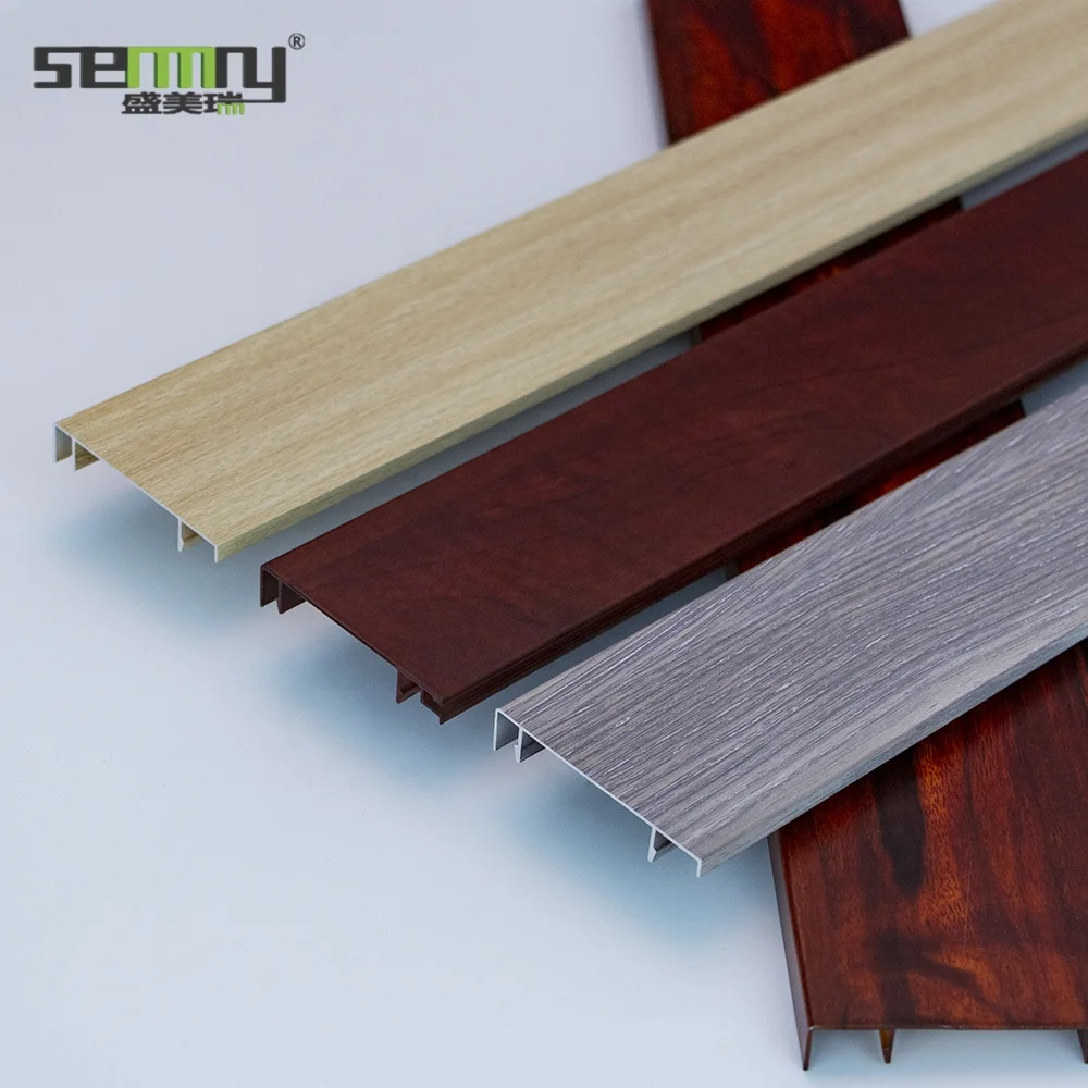 Beautiful wood colour floor decorating trim aluminum baseboard metal baseboard in stock