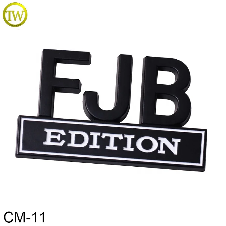 Car Emblem 3D Logo FJB Car Badge Chrome Letter Sticker Auto Car Emblem Badges
