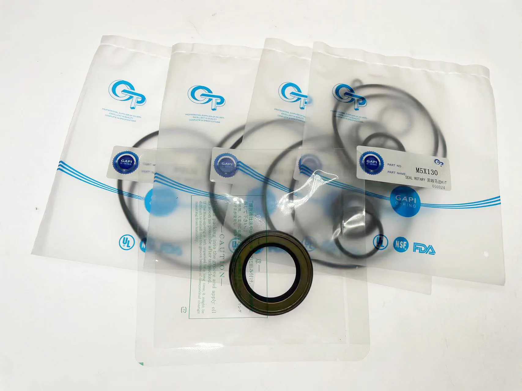 NBR O Ring 90 Hardness M5X130 Hydraulic Swing Motor Spare Parts Repair Kit Fit for Kawasaki Excavator