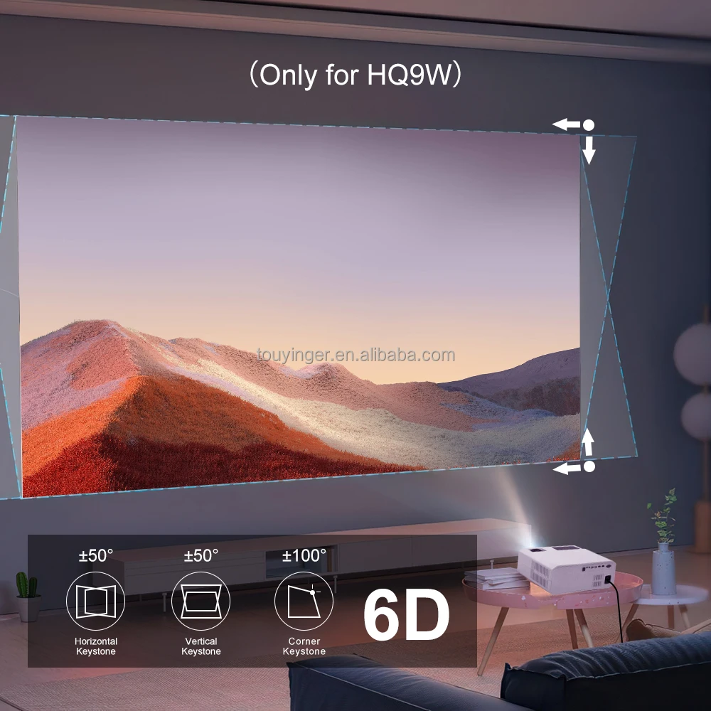 Everycom HQ9   8000 lumens  led projector   supported 5g wifi  4k projector android wifi 1080 native 8000lumen