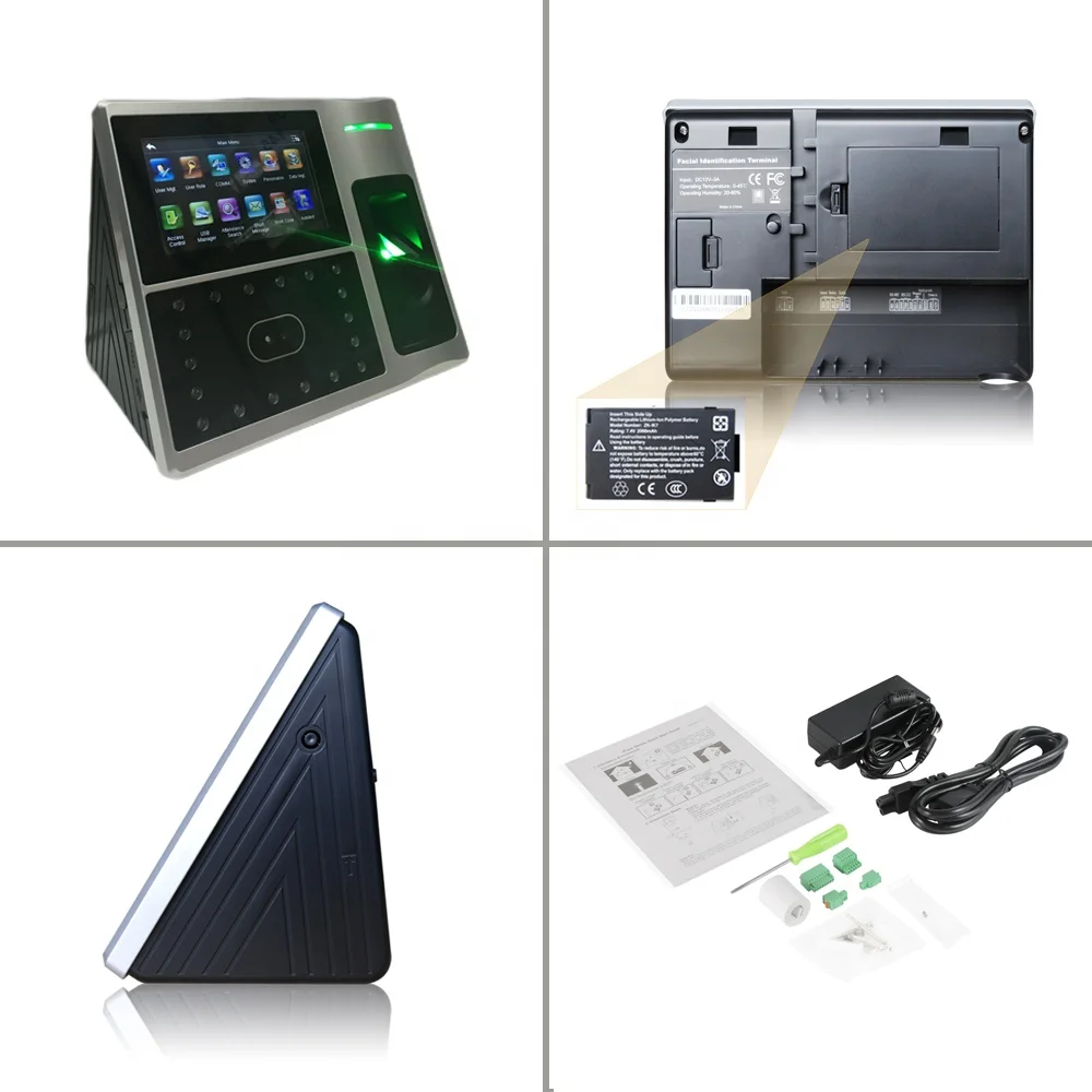 Biometric Fingerprint and Facial Recognition Access Control and RFID Card Time Attendance System with Battery WIFI/3G/4G/TCP