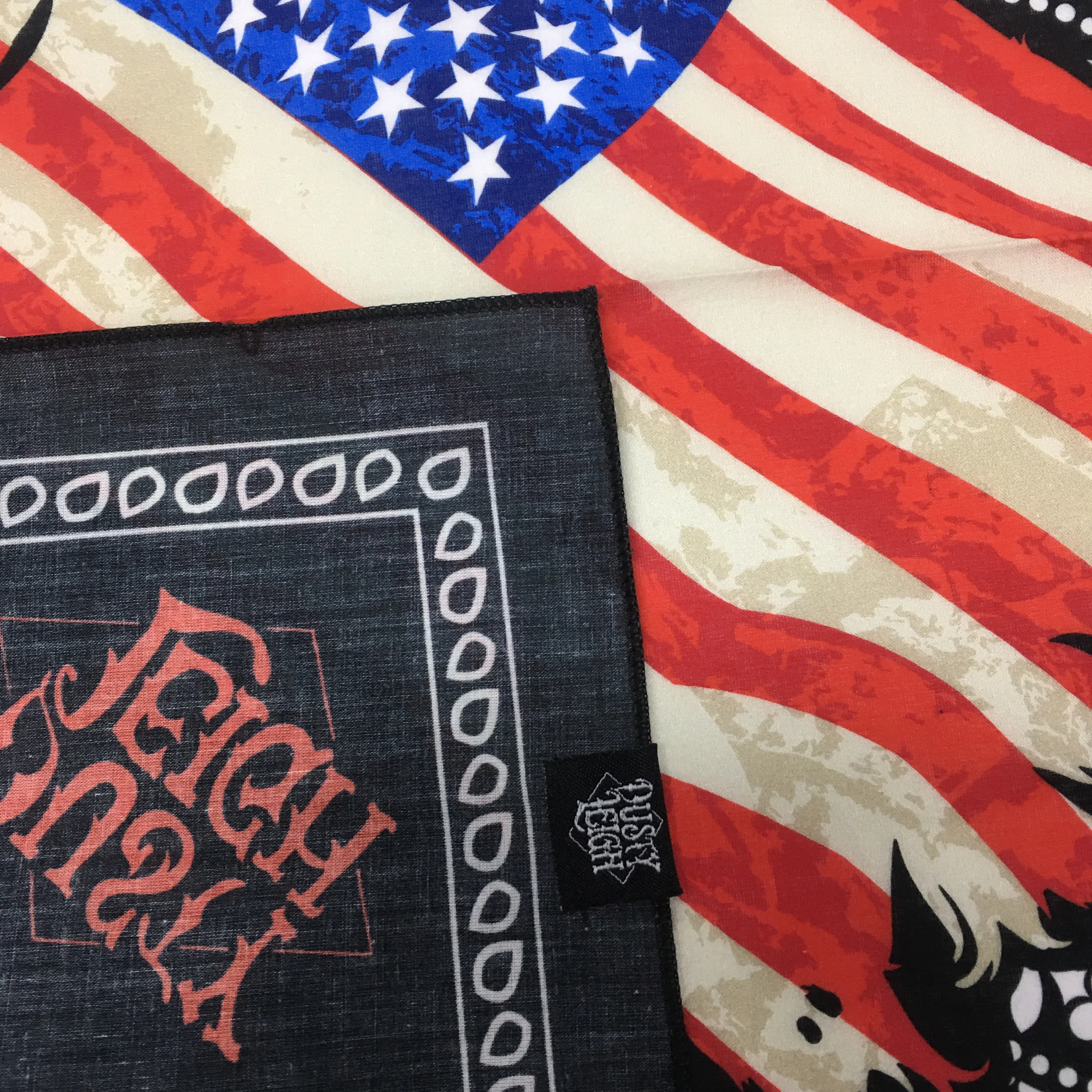 High quality square organic cotton custom logo sublimation print bandana American Flag print  bandana