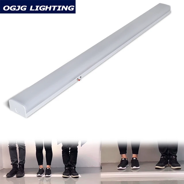 Factory surface mounted wrap ceiling fixture 2ft 3ft 4ft Energy Saving motion sensor led strip Fluorescent tube light