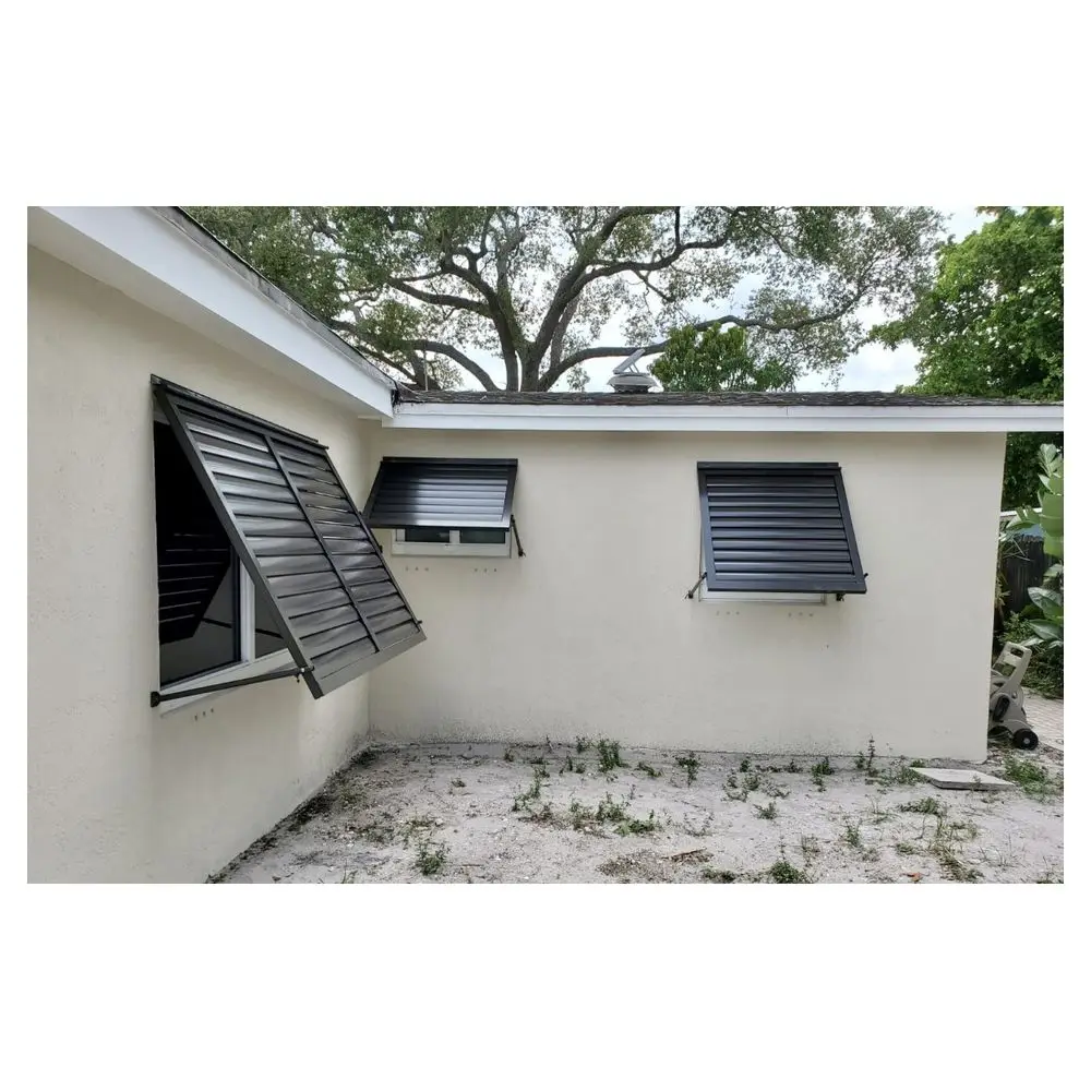 Optima Louvers Ventilate Bush Fire Bahama Exterior Window Terrace Guard Laser Security Aluminium Louvered Outdoor Shutter