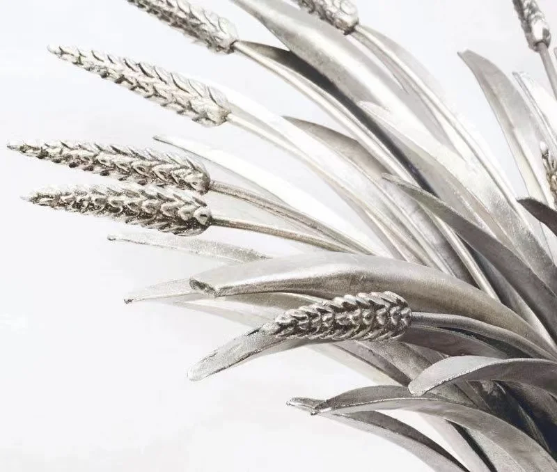 Italian minimalist stainless steel coffee table modern  wheat round metal art glass coffee table  Somerset dining table