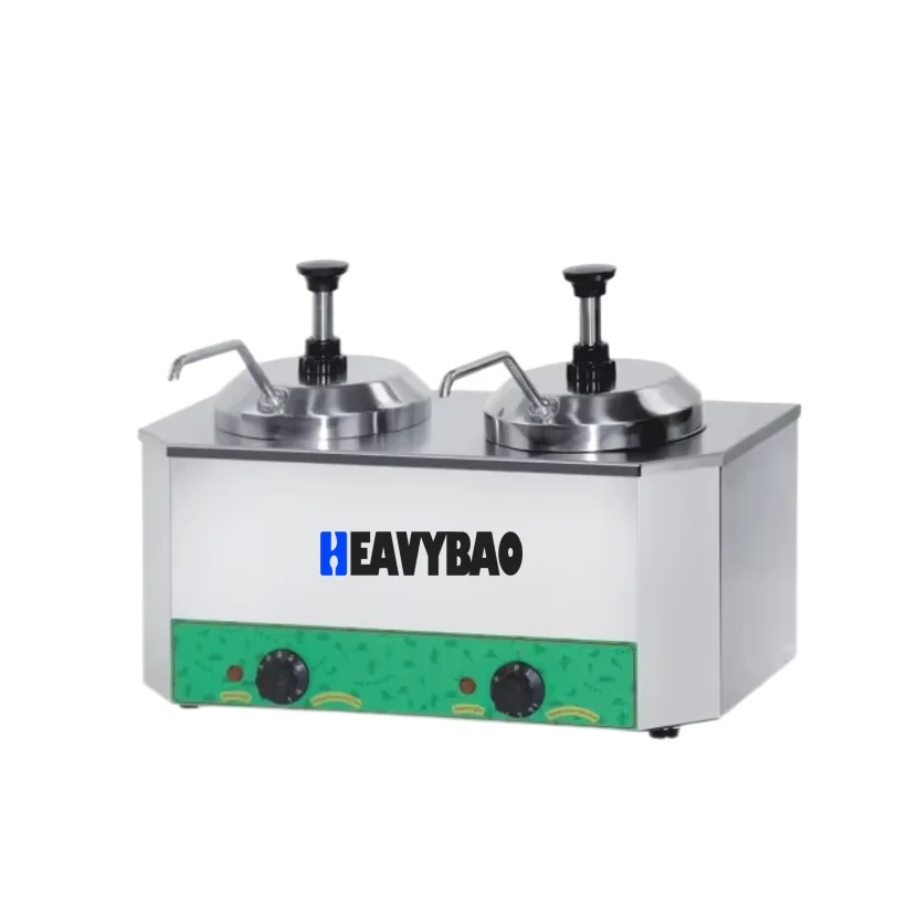 Торговый двойной подогреватель для шоколада Heavybao соуса столешница из нержавеющей стали Электрический Дозатор водяной Мари