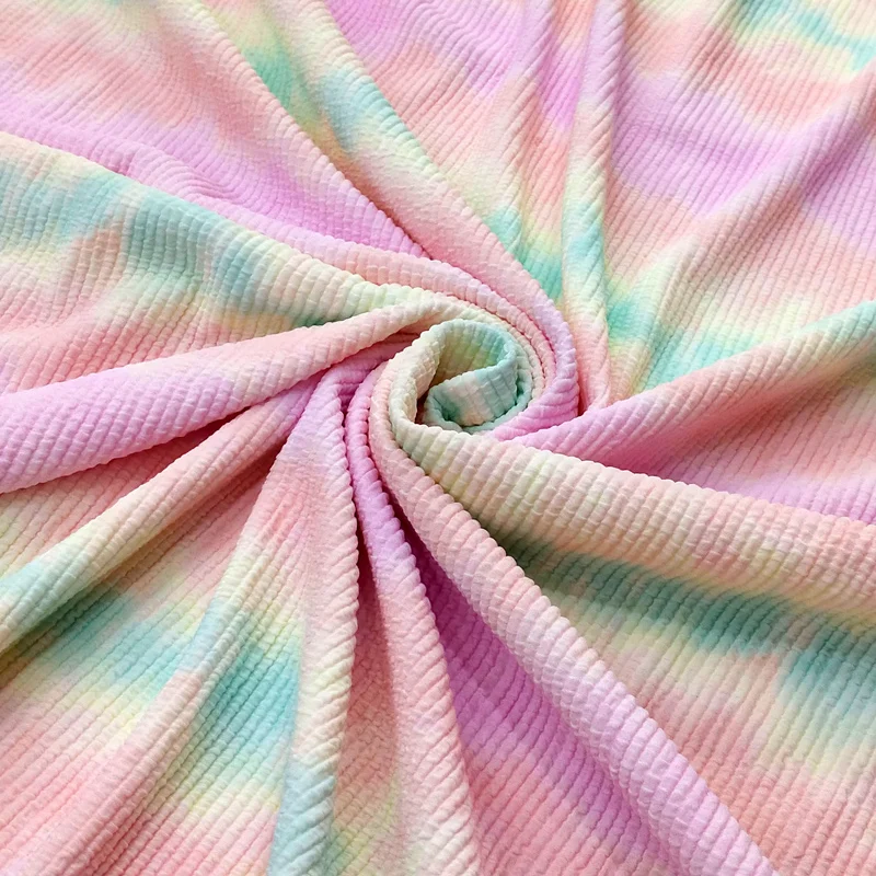 tie dyed printed 4 way stretch knitted polyamide elastane seersucker pleated crinkle fabric bathing suit