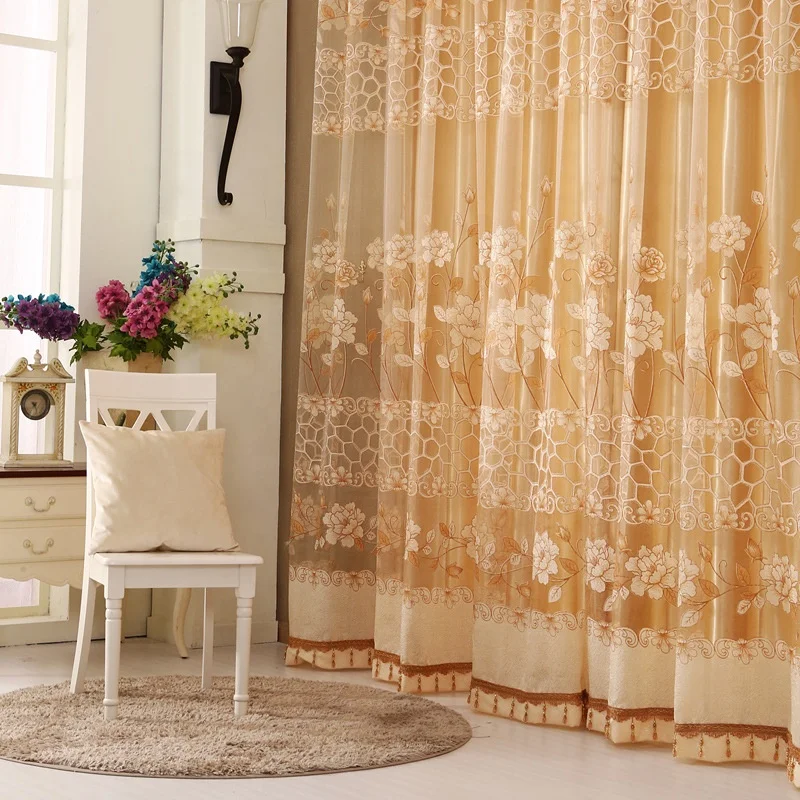 European Luxury Jacquard Window Curtains And Drapes For The Living Room Home With Sheers