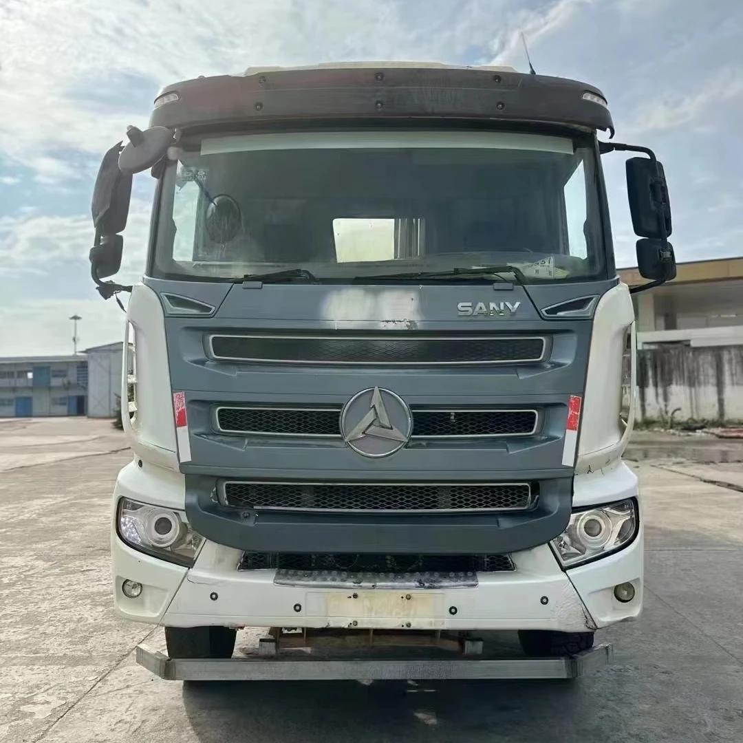 19 Years Sany 3 Axle 12 Square Used Mixer Truck Transportation Truck Diesel Engine 257KW Power Used