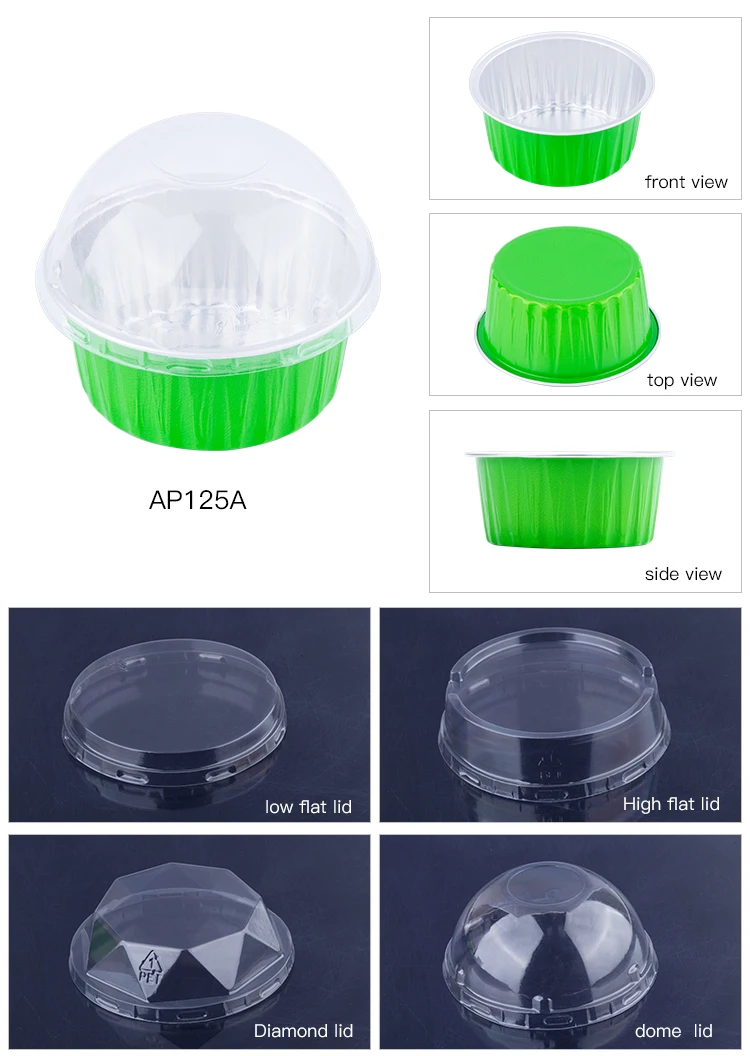 ABLPACK Wholesale High Quality Colored Food Safe Aluminum Foil Tray 125ml Disposable Aluminum Foil desserts cup for Party