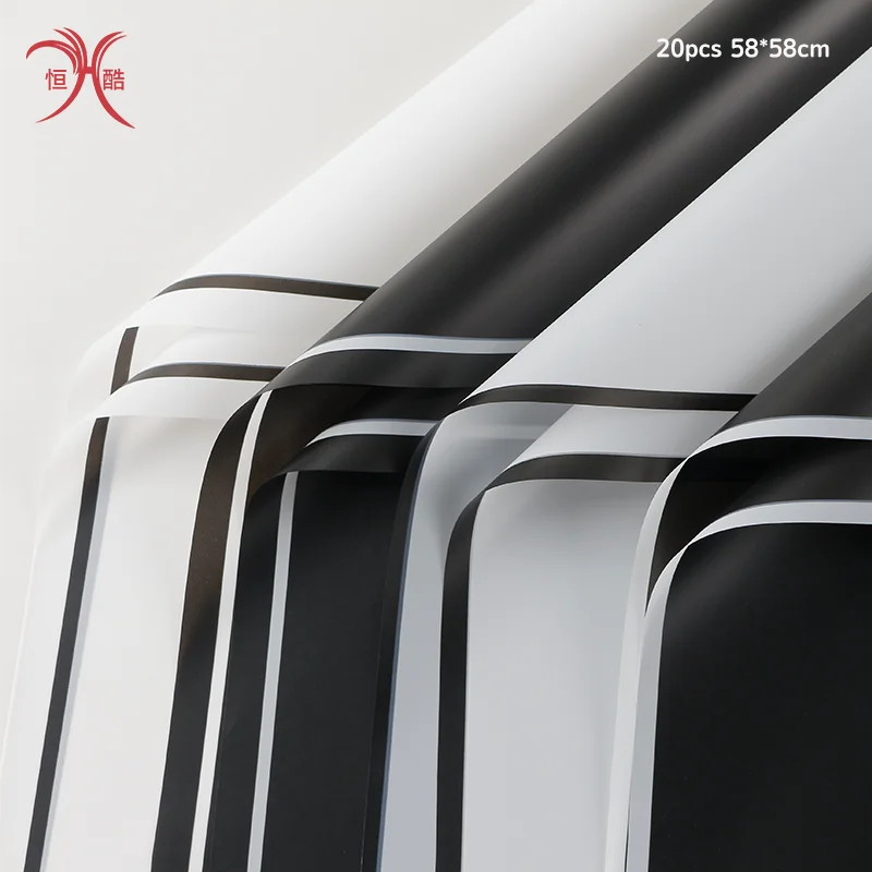 wholesale custom white black Flower Wrapping waterproof wrapping paper for flower bouquet flower wrapping paper roll