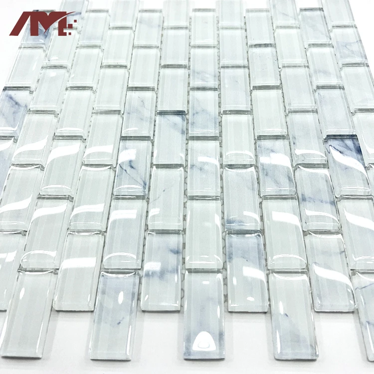 hotel bathroom toilet wall white waterproof mosaic glass crystal tiles