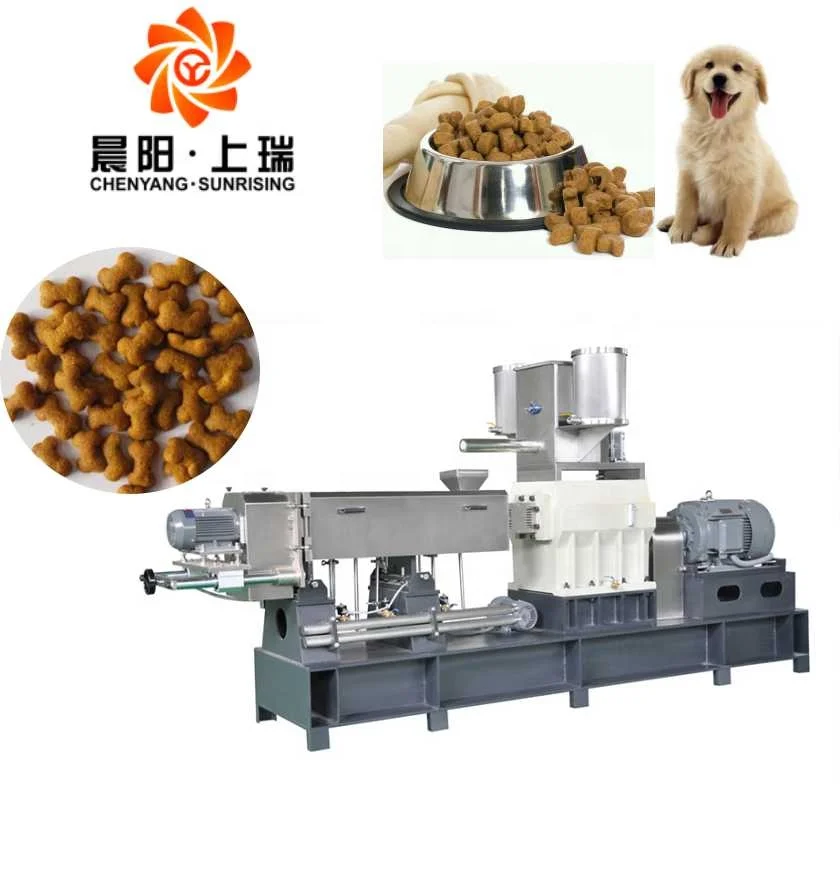 Automatic inflated kibble small dog wet extruder canned dry making pellet pet food machine line