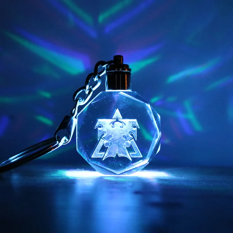 Wholesale Customized Logo Led Crystal Keychains for Gift