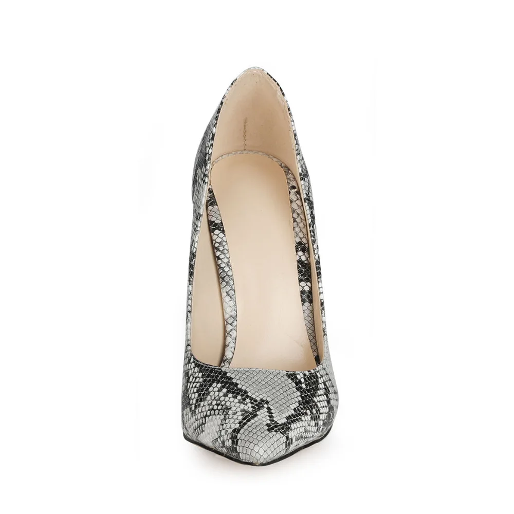 fashion large size snakeskin ladies wedding  women shoes with thin heel pumps