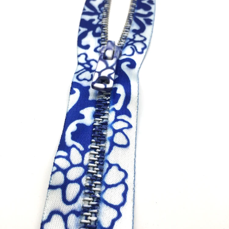 Junye Customized 5# Open End / Close End Colorful Tape  Printing  Metallic  Zipper For Garment