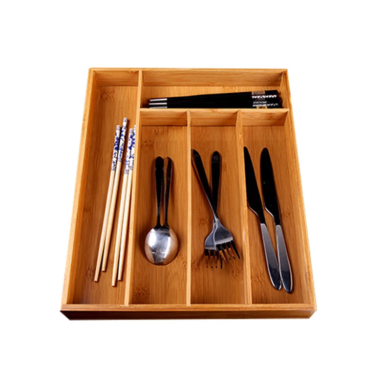 
kitchen wood knife Cutlery utensil bamboo organizer kitchen drawer 
