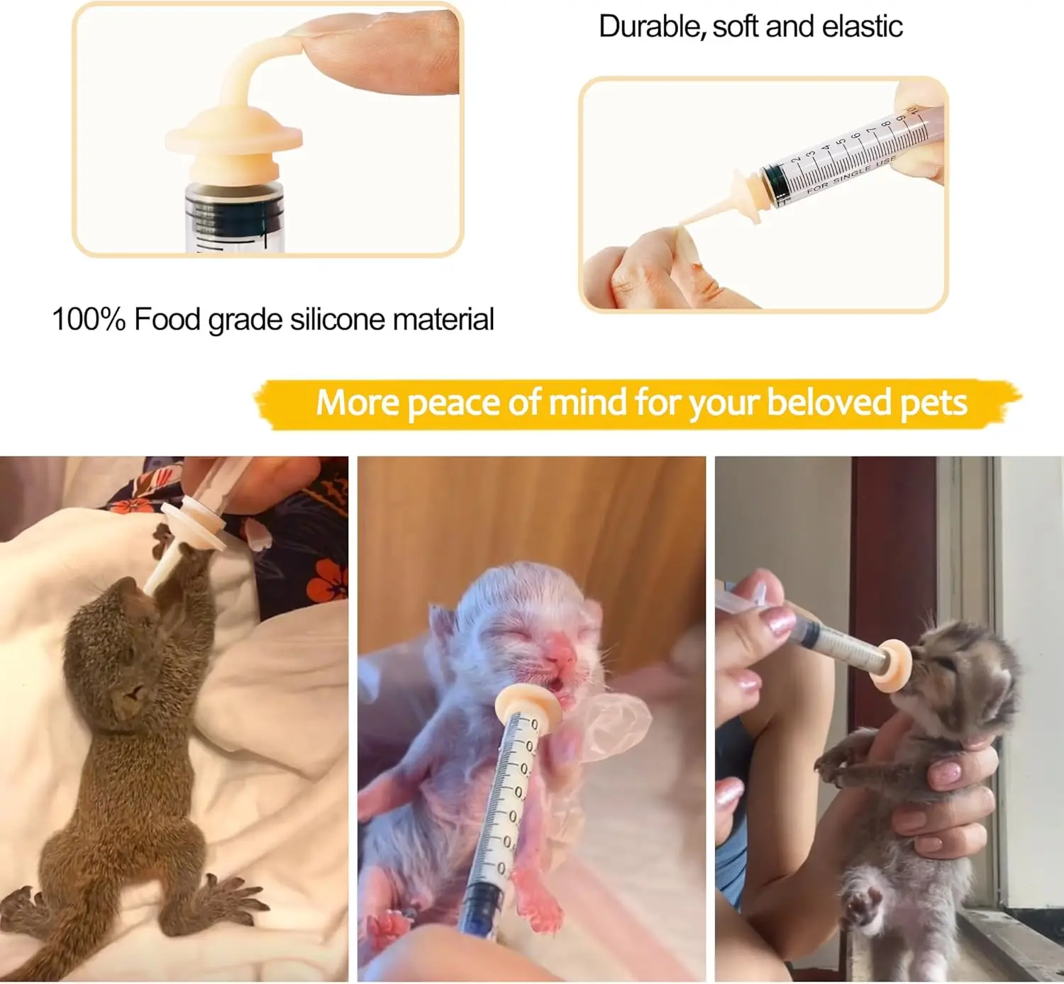 Pet Feeder Syringe Newborn Animal Feeder Syringe Pet Feeding Nursing Syringe Silicone Feeding Pacifier Pet Feeding Nipple