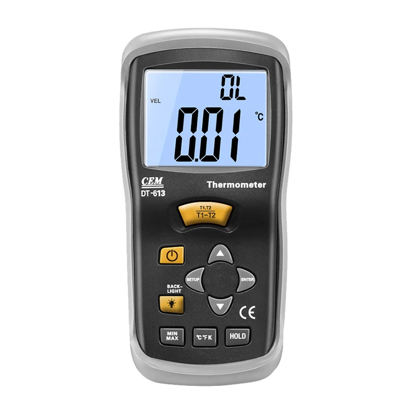 Dt-613 thermocouple thermometer portable high precision industrial digital thermometer with probe