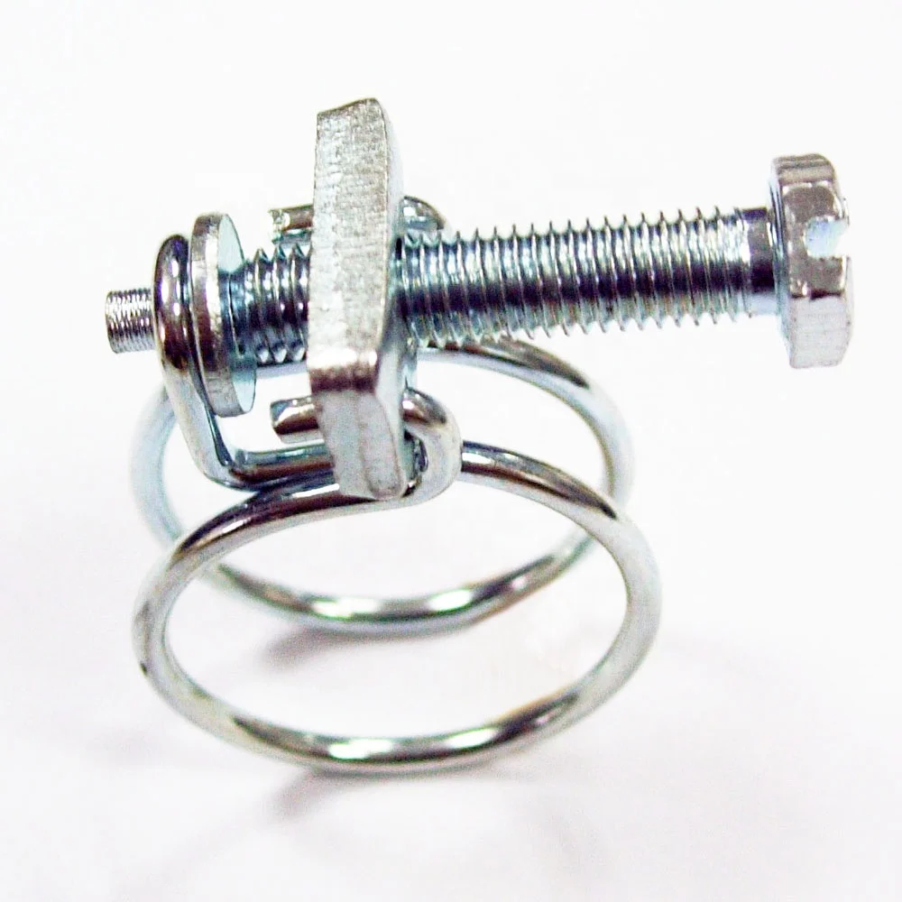 
Zinc plated Steel Adjustable Tube Pipe Double rings Double wires Hose Clamp 