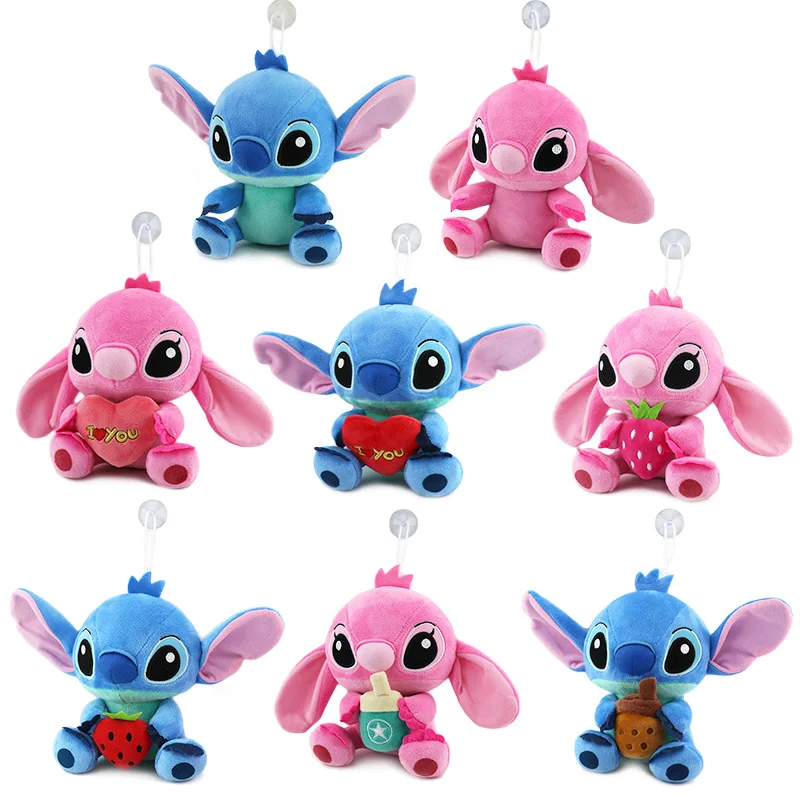 Hot sales animal plush toys kawaii pink blue stitches mini plush keychain toy plushies anime plush pendant 20cm