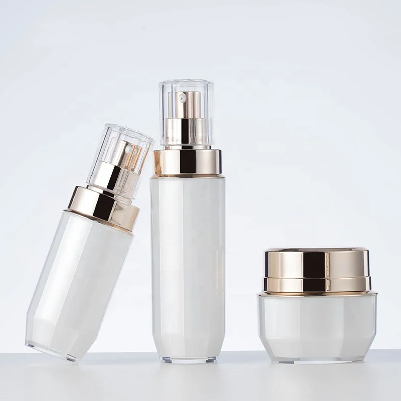 2022 New Arrival Cosmetic Bottle Sets 30g 50g Acrylic Cream Jar 30ml 50ml 100ml Lotion Bottles Emulsion Bottle