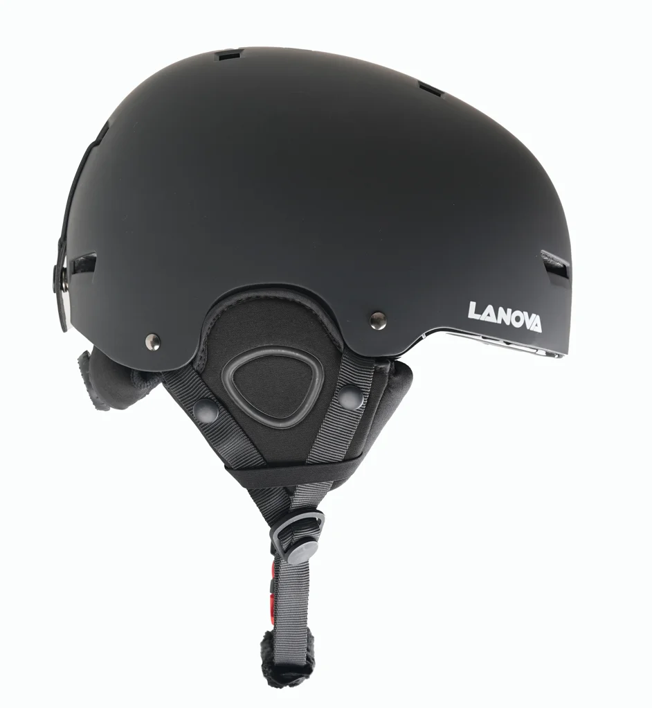 Custom snowboard Helmet with warm earpart and long fur lining ski helmet