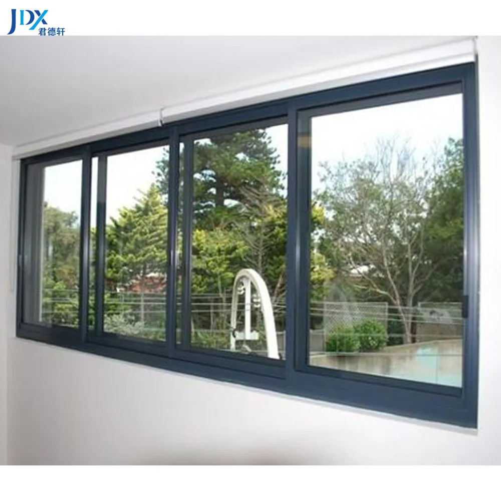Aluminium Glass Slide Up Sliding Windows Soundproof Upvc Slide Window For Home To The Balcony