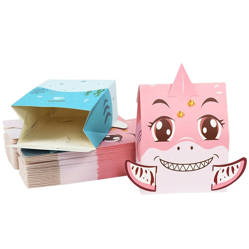 Cartoon Shark Paper Boxes Chocolate Candy Sweet Gift Box for Baby Shower Birthday Party Decor