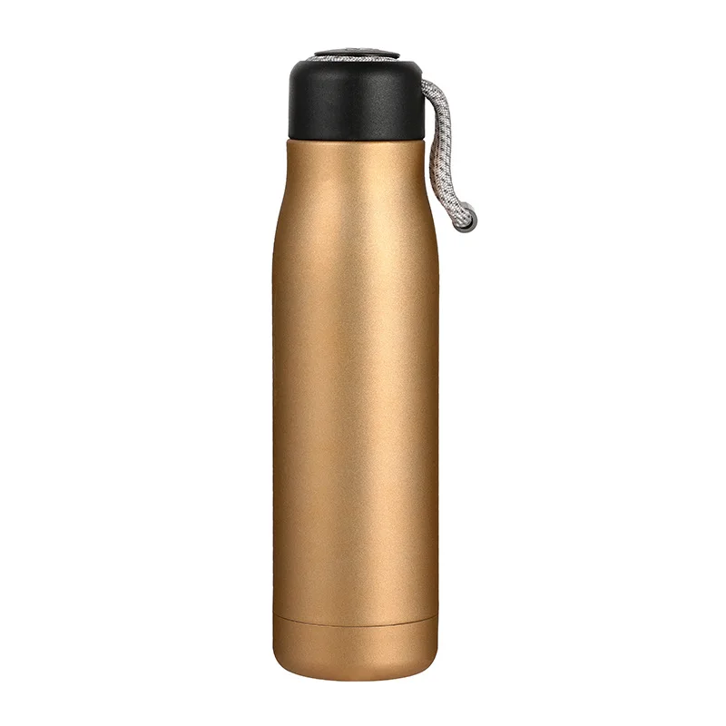 Straight drinking cup with rope Insulated Stainless Steel Sublimation cup festival slim vacuum travel mug gift water bottle